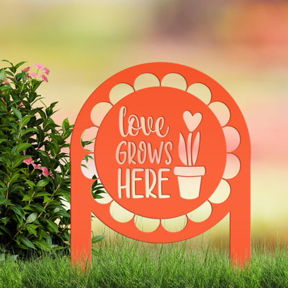 Garden Sign Metal Yard Stake, Gift For Mom or Grandma, Outdoor Lawn Decor, Summer Flower Bed Sign, Park Entrance Sign, Vegetable Garden Art