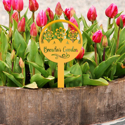 Personalized Flower Yard Sign, Mother's Day Gift, Gift for the Gardner, Flower Bed Sign, Garden Club Sign
