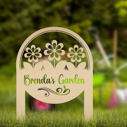 Personalized Flower Yard Sign, Mother's Day Gift, Gift for the Gardner, Flower Bed Sign, Garden Club Sign