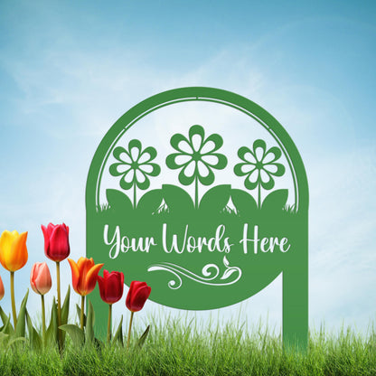 Personalized Flower Yard Sign, Mother's Day Gift, Gift for the Gardner, Flower Bed Sign, Garden Club Sign