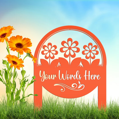 Personalized Flower Yard Sign, Mother's Day Gift, Gift for the Gardner, Flower Bed Sign, Garden Club Sign
