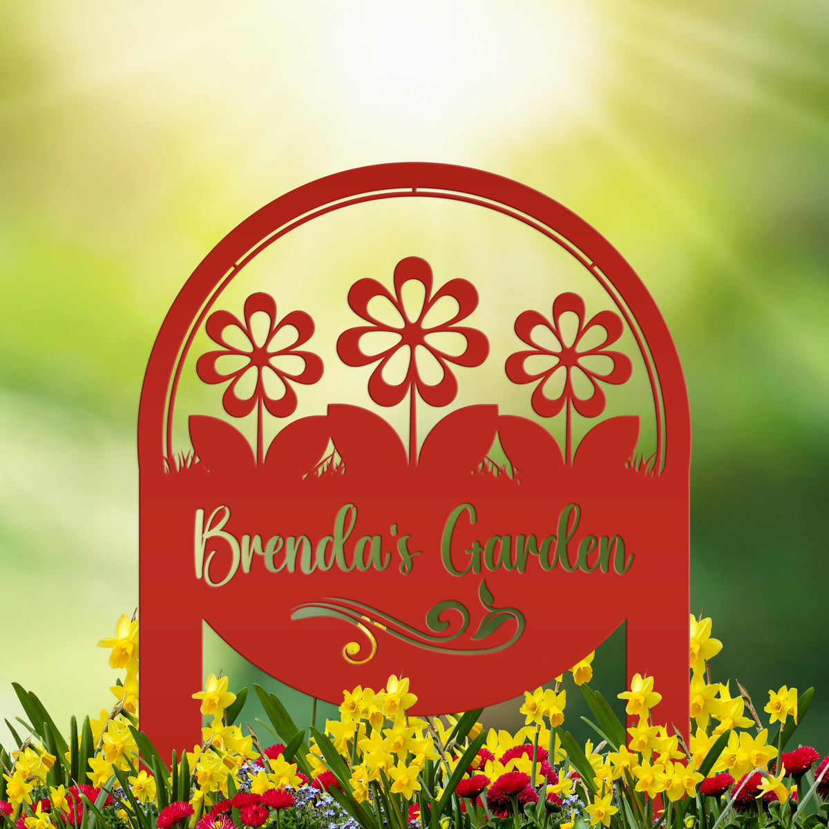 Personalized Flower Yard Sign, Mother's Day Gift, Gift for the Gardner, Flower Bed Sign, Garden Club Sign