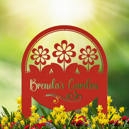 Personalized Flower Yard Sign, Mother's Day Gift, Gift for the Gardner, Flower Bed Sign, Garden Club Sign