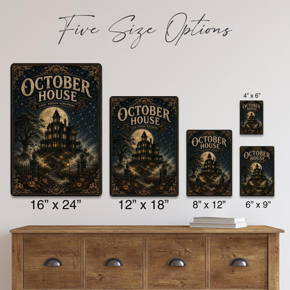 October House Metal Sign, Every Window Remembers, Halloween Sign, Haunted House, Haunted Mansion, Gothic Decor, Victorian Gothic, Moody