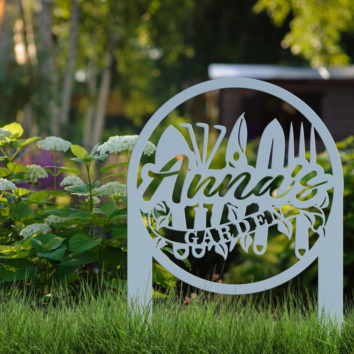Metal Garden Tool Stake - Personalized Yard Decor - Custom Garden Decoration - Cute Lawn Ornament - Unique Mother's Day Gift - Garden Art