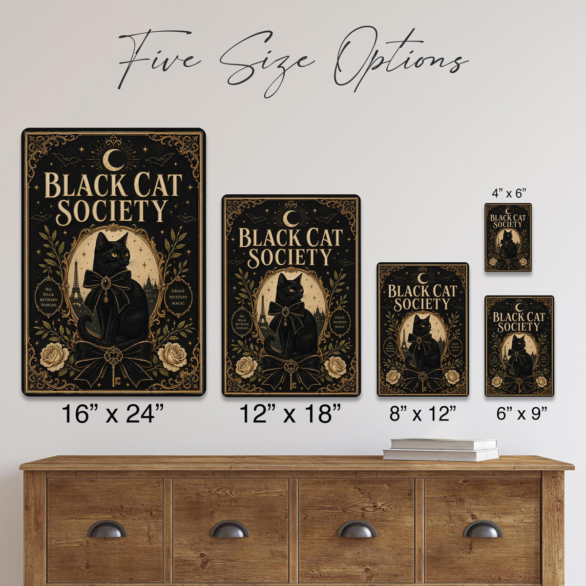 Black Cat Society Metal Sign, Black Cat Sign, Halloween Decor, Gothic Halloween, Halloween Cat, Cat Lover Gift, Spooky Cat Decor, October