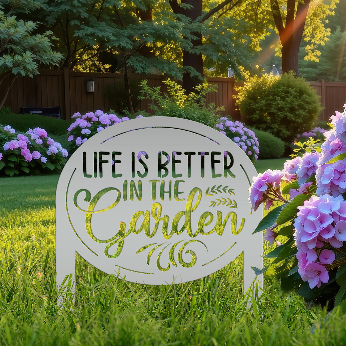 Life is Better in the Garden Metal Yard Stake, Garden Decor, Mother's Day Gift, Gift for the Gardner, Gift for Grandma