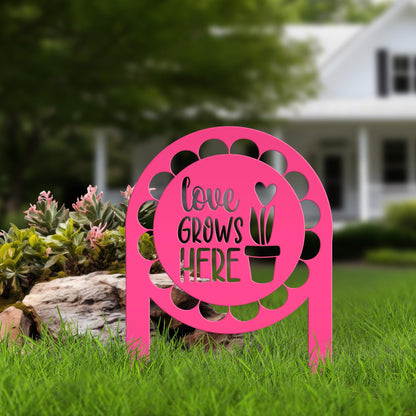 Garden Sign Metal Yard Stake, Gift For Mom or Grandma, Outdoor Lawn Decor, Summer Flower Bed Sign, Park Entrance Sign, Vegetable Garden Art
