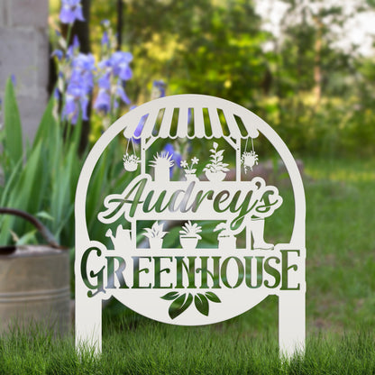 Personalized Greenhouse Yard Sign Mother's Day Gift For Outdoors Or Garden And Flower Bed Sign