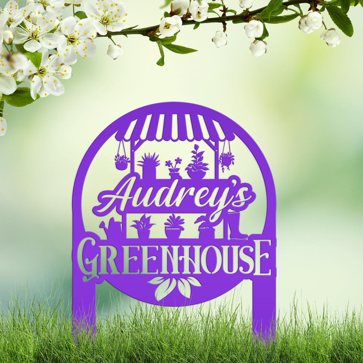 Personalized Greenhouse Yard Sign Mother's Day Gift For Outdoors Or Garden And Flower Bed Sign