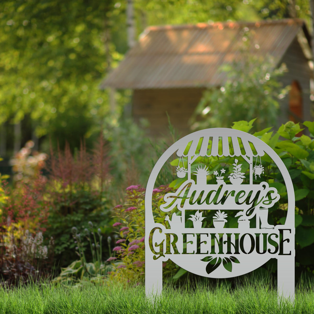 Personalized Greenhouse Yard Sign Mother's Day Gift For Outdoors Or Garden And Flower Bed Sign