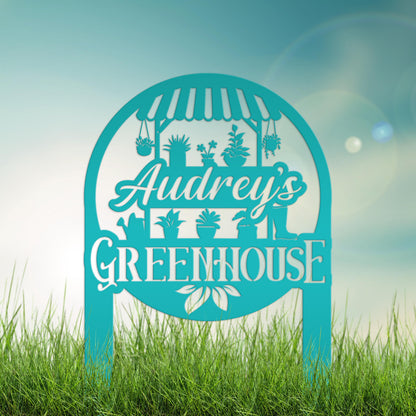 Personalized Greenhouse Yard Sign Mother's Day Gift For Outdoors Or Garden And Flower Bed Sign
