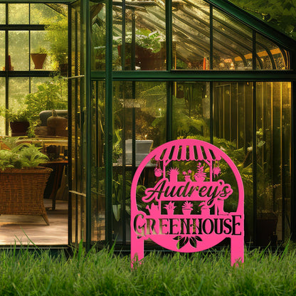 Personalized Greenhouse Yard Sign Mother's Day Gift For Outdoors Or Garden And Flower Bed Sign