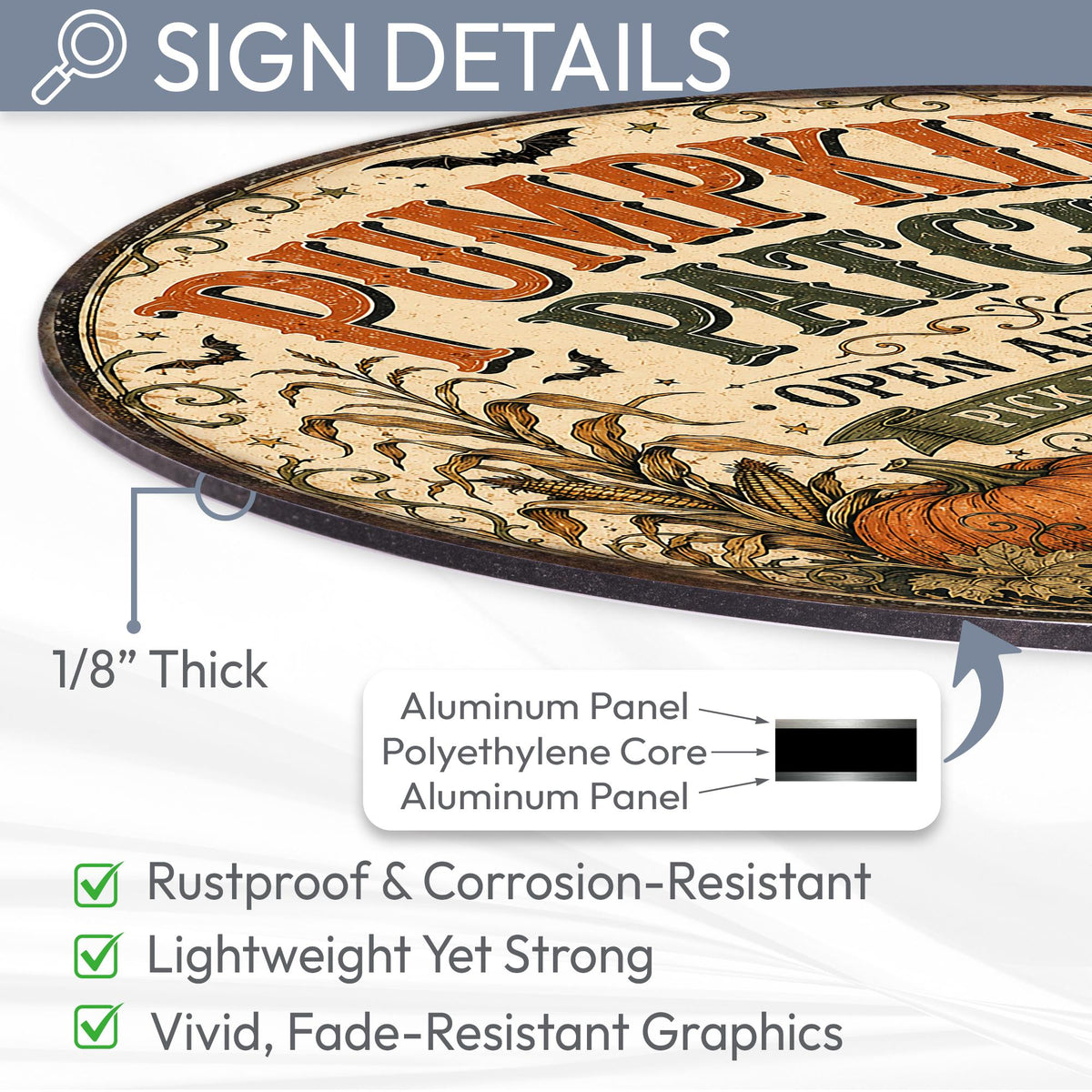 Pumpkin Patch Sign, Round Metal Halloween Wall Art, Halloween Decor, Pumpkin Decor, Fall Decor, Spooky Season, October Decor, Fall Wall Art