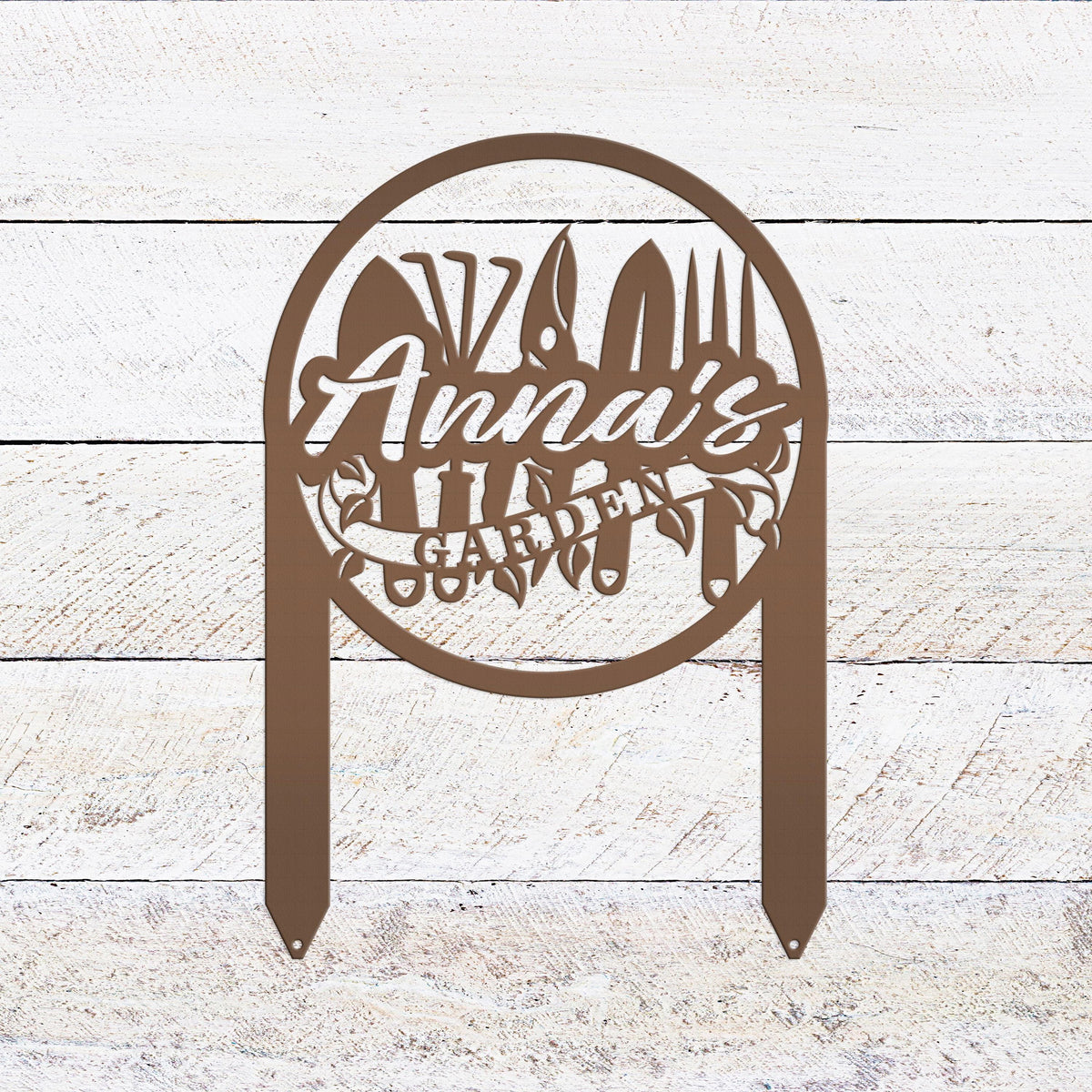 Metal Garden Tool Stake - Personalized Yard Decor - Custom Garden Decoration - Cute Lawn Ornament - Unique Mother's Day Gift - Garden Art