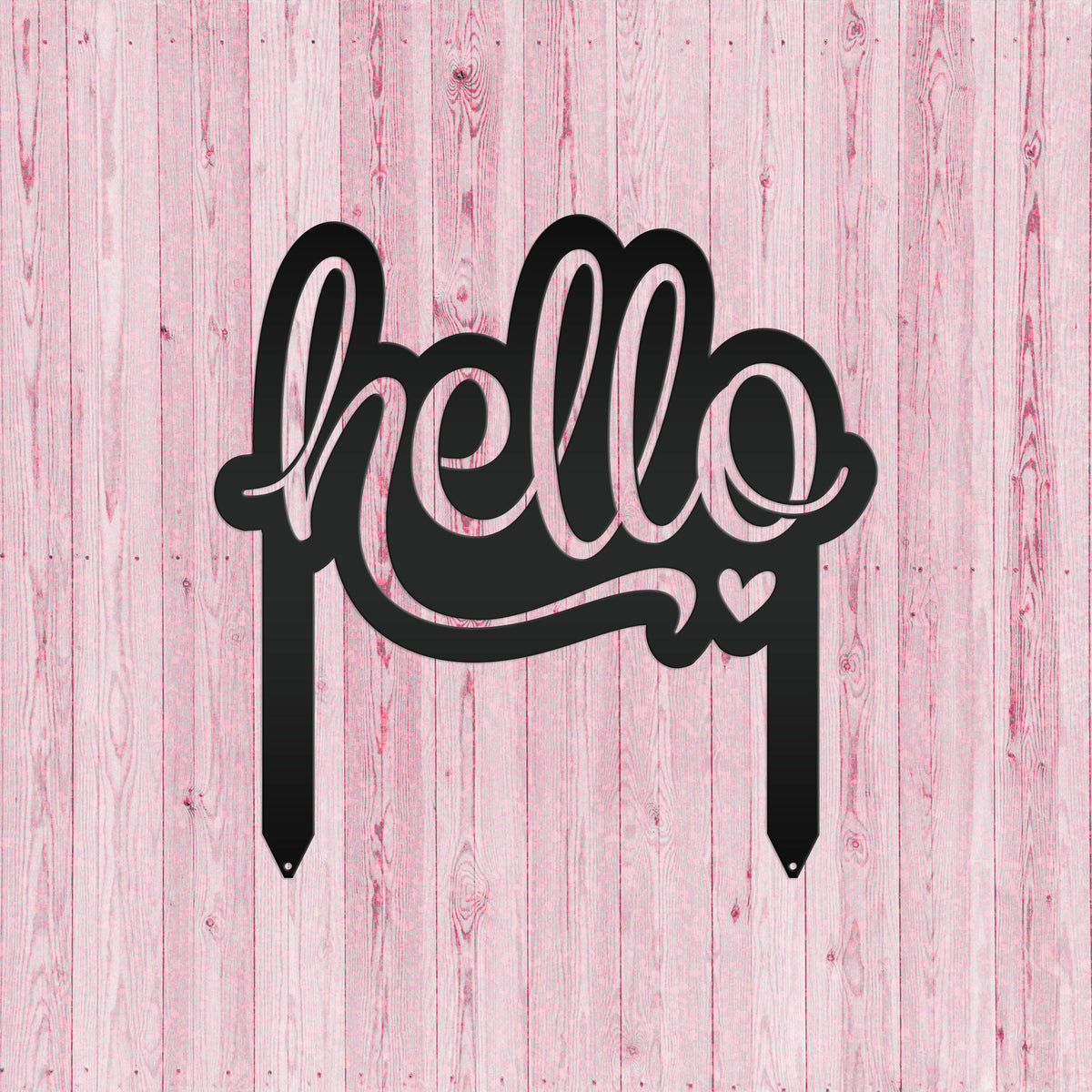 Welcoming Hello Metal Outdoor Yard Stake - Charming Front Lawn Decor - Laser Cut Garden Decoration - Unique Welcome Sign - Housewarming Gift