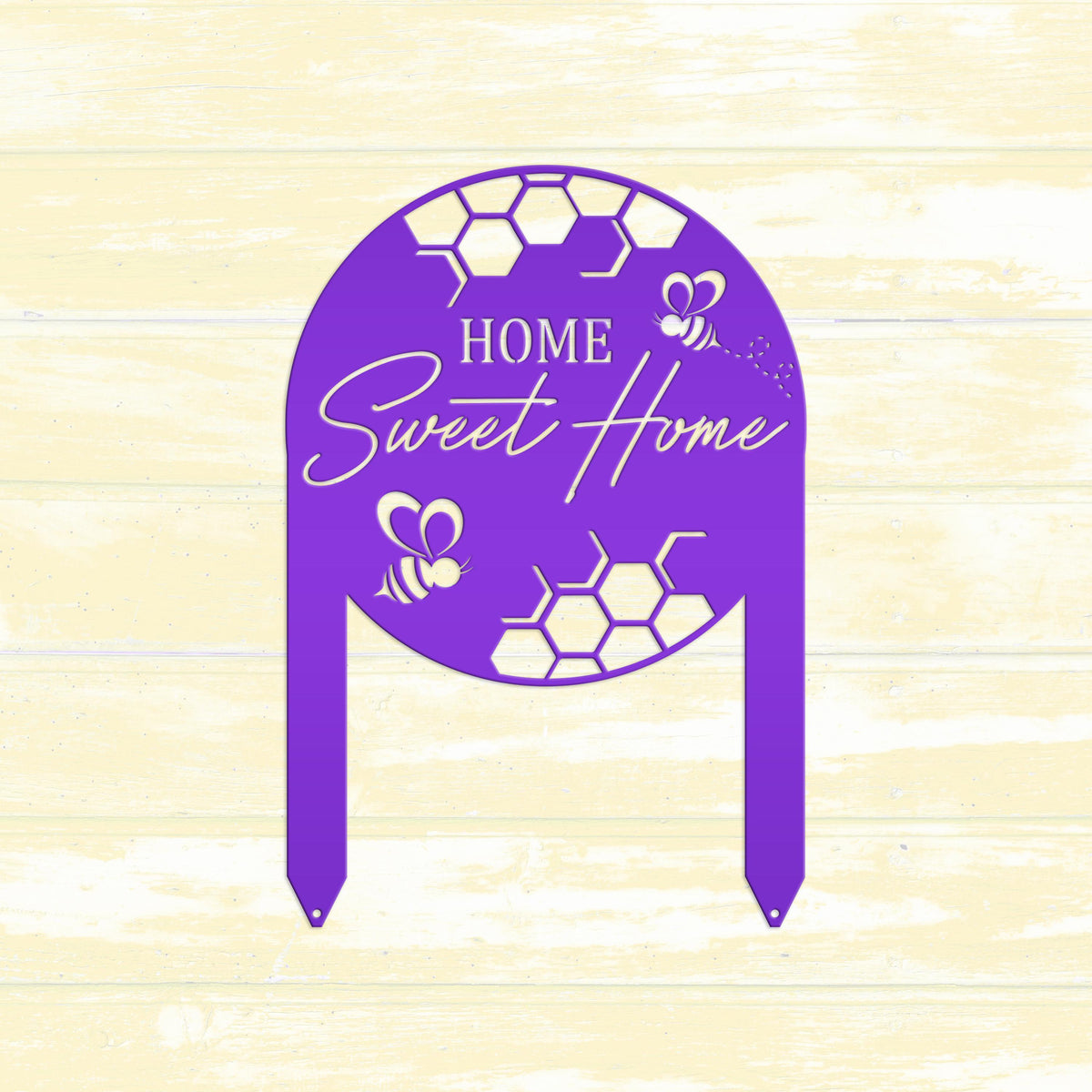Cute Bee Metal Yard Stake - Perfect Home Sweet Home Garden Decor - Charming Bee Metal Sign - Welcoming Lawn Decoration - Housewarming Gift