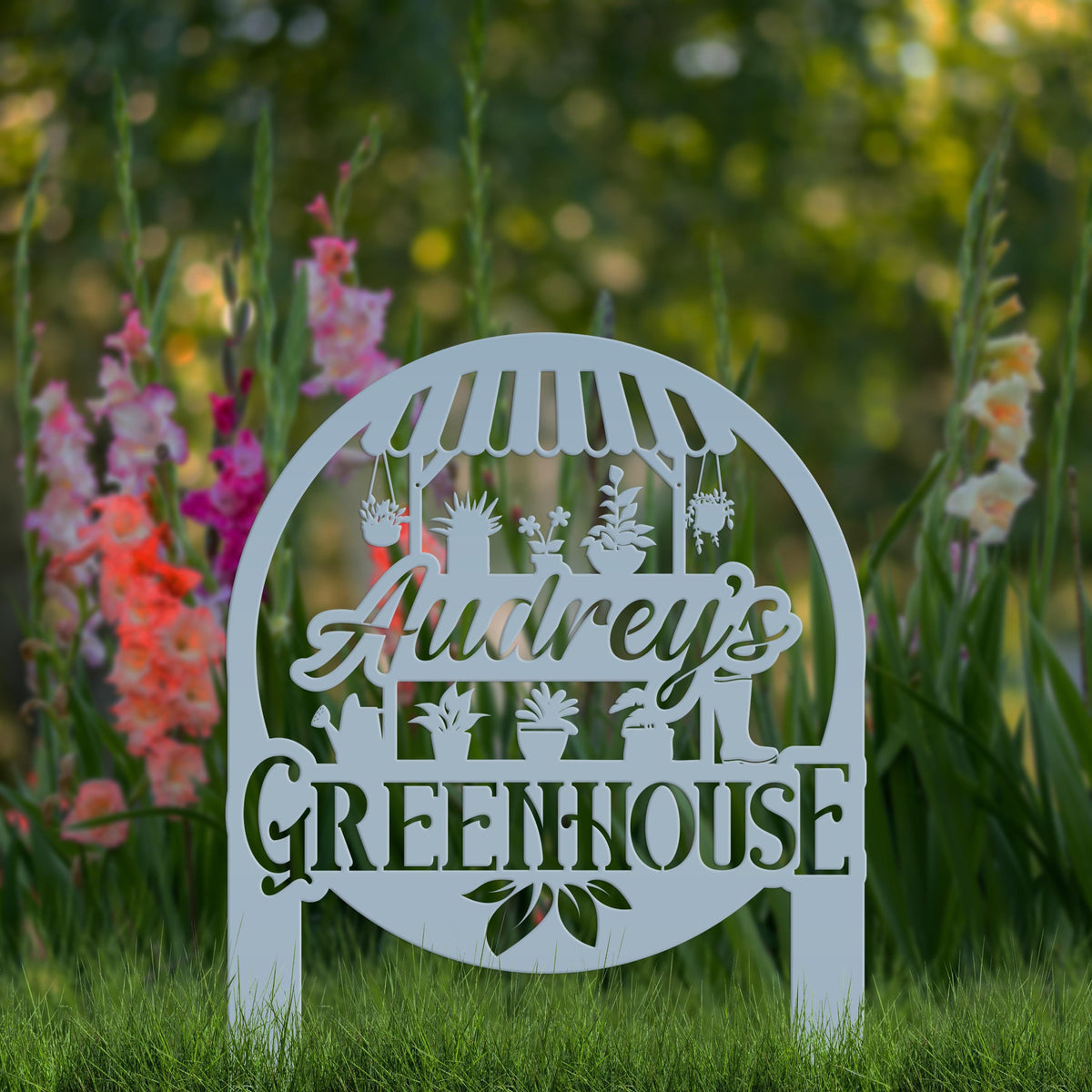 Personalized Greenhouse Yard Sign Mother's Day Gift For Outdoors Or Garden And Flower Bed Sign