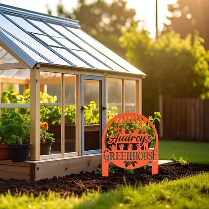 Personalized Greenhouse Yard Sign Mother's Day Gift For Outdoors Or Garden And Flower Bed Sign