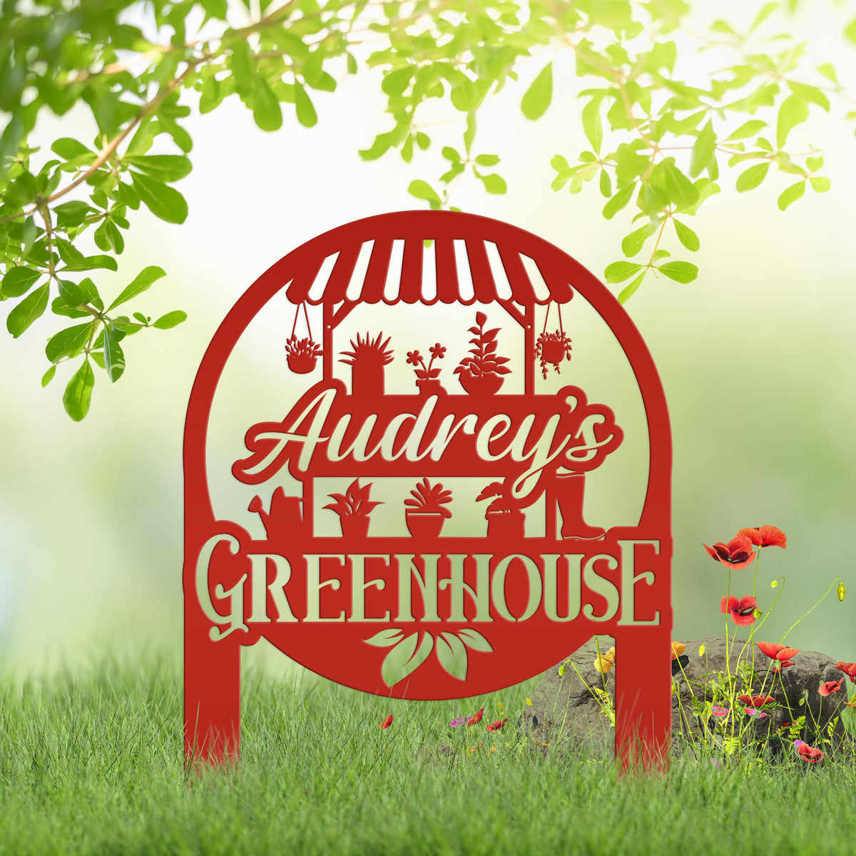 Personalized Greenhouse Yard Sign Mother's Day Gift For Outdoors Or Garden And Flower Bed Sign